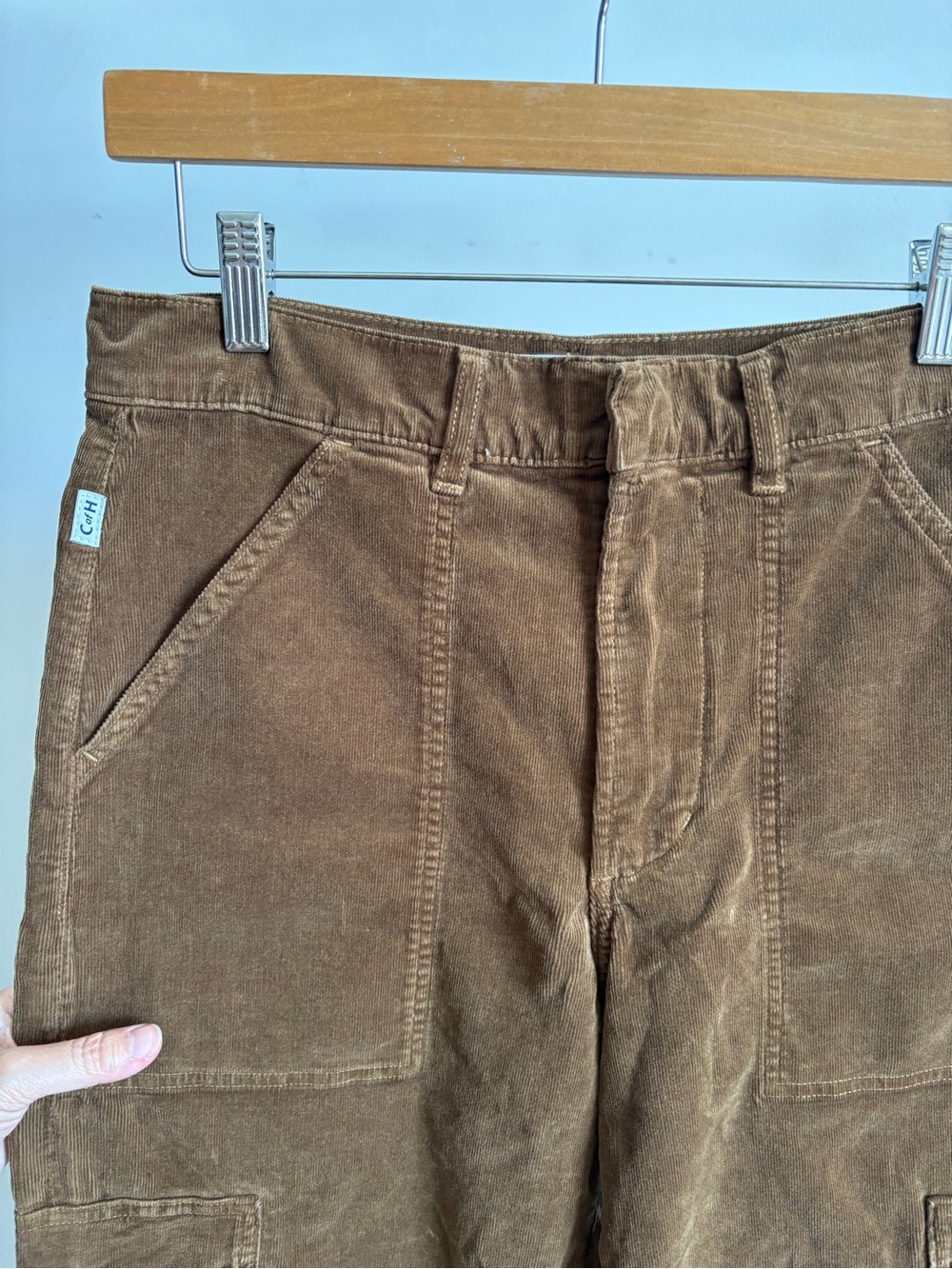 $268 NWOT Citizens Of Humanity “Marcelle” Cargo Pants in Brown Corduroy Sz 27 - Picture 5 of 13